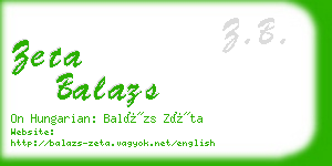 zeta balazs business card